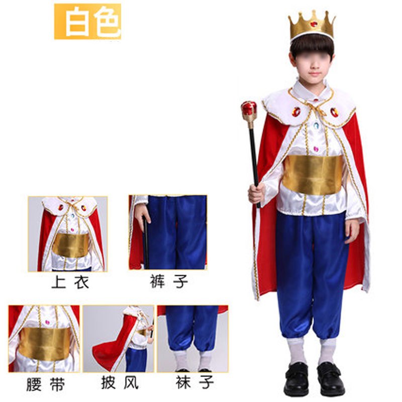 儿童万圣节男童衣服装扮幼儿园小朋友演出服表演化妆服装通用套装 简约小清新婴童套装 140cm 白色