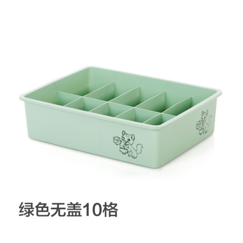 抽屉式内衣收纳盒家用衣柜整理箱袜子文胸内裤塑料格内衣裤收纳箱_7 军绿色绿色无盖内裤盒