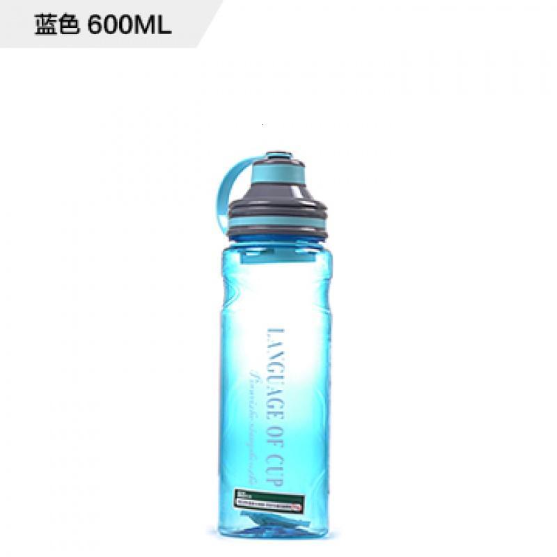 塑料杯带滤网茶杯泡茶大容量运动水杯随手杯茶杯太空杯9068_6 蓝色-600ml
