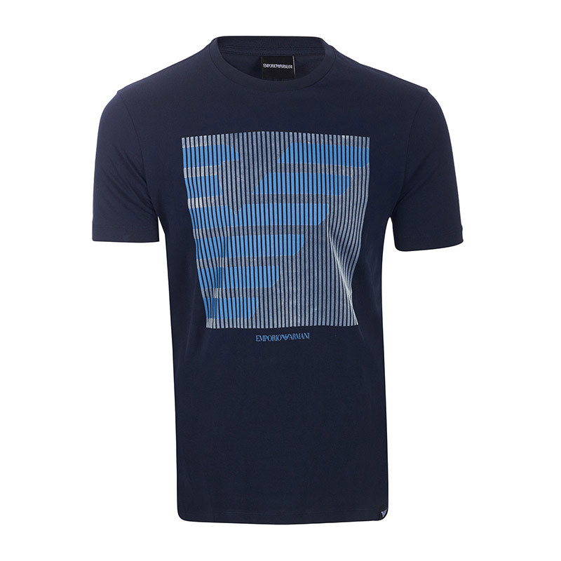 Emporio Armani/安普里奥阿玛尼 中央超大徽标男士纯棉短袖T恤#3Z1T89 1J00Z 0922 XXL 深蓝色