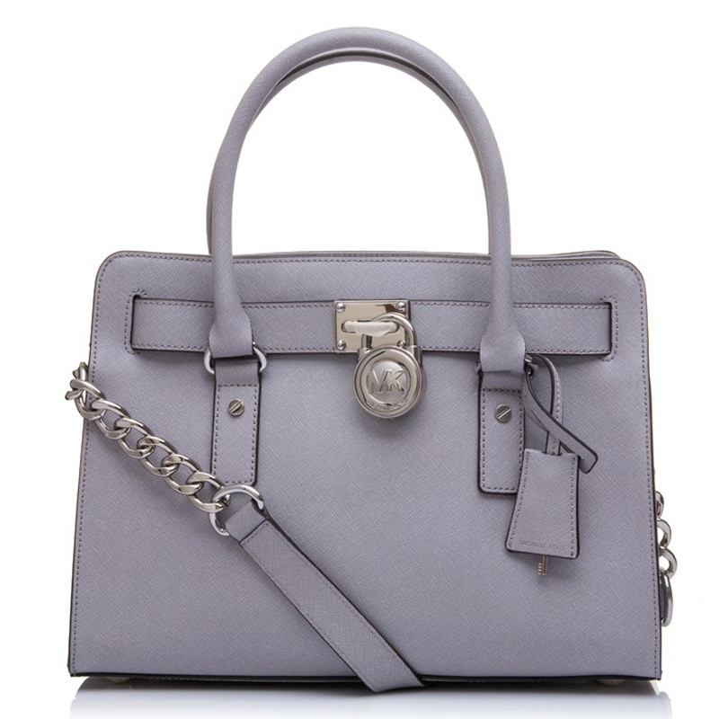 MICHAEL KORS 迈克·科尔斯 MK 女士牛皮汉密尔顿手提单肩包 30S2GHMS3L 灰色