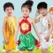 六一儿童节表演服幼儿舞蹈服装男童腰鼓少儿幼儿园小朋友女童演出服通用简约小清新婴童套装 130cm 绿肚兜+红裤子