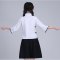 六一儿童学生装童装演出服女童古装童装套装大合唱服装可爱小清新女宝宝舞台演出裙子套装 170cm(170【建议身高165-170cm】) 蓝色M麻学生装