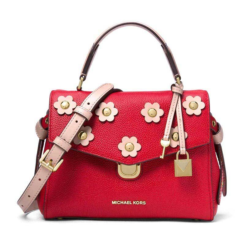 MICHAEL KORS 迈克·科尔斯 MK Bristol女士18新款贴花单肩斜挎手提包小号 30S8GZKS5U 红色