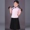 六一儿童服装五四青年装学生装幼儿园毕业朗诵运动会演出女宝宝学生装裙子套装可爱小清新 160cm 粉红色粉色上衣+短裙