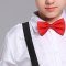 六一儿童男女童蓬蓬背带裤演出服中小学生幼儿园大合唱表演男孩子帅气洋气夏季套装 110cm 男款短黄上衣+白裤+黑色结