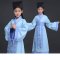 古代儿童汉服国学书童男童民族古装中小学生三字经弟子规演出服装男孩子女孩子春秋夏季表演套装 140cm 浅蓝色