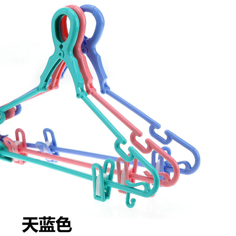 汇丰信佳 高层防风塑料衣裤架 衣服撑子 衬衫晾晒架 带裤夹37.5cm 天蓝色-6个