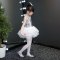 六一儿童节表演服女童蓬蓬纱裙幼儿园吊带演出服亮片爵士舞蹈服装通用简约小清新婴童裙子 150cm 吊带裙《白色》（S头饰）
