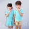 幼儿园小朋友夏装男女童儿童套装短袖夏季中小学演出服通用婴童套装简约小清新小孩套装 100cm(100码建议身高80-90) 男蓝05
