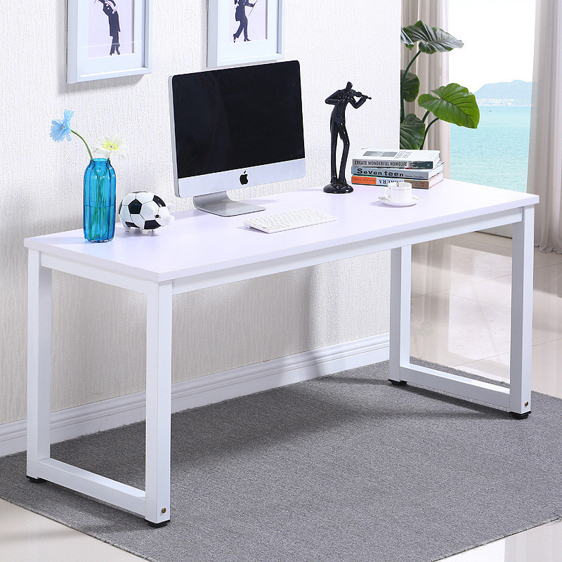 质凡电脑桌台式家用书桌办公桌 120*60*75cm 白色白架子