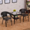 京好 藤椅茶几三件套 阳台茶几组合椅室内户外客厅现代简约环保休闲桌椅C77 咖啡色一桌四椅