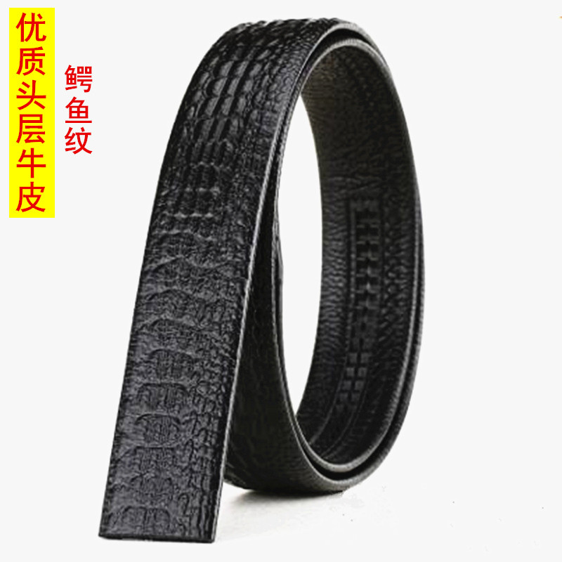 悠图无头皮带条男真皮自动扣皮带身头层牛皮加长腰带无扣皮带不带扣头 宽3.5长105-130厘米 请备注尺寸或裤码 黑色蛇纹自动扣无头皮带 宽3.5长110-130请备注尺寸或裤码