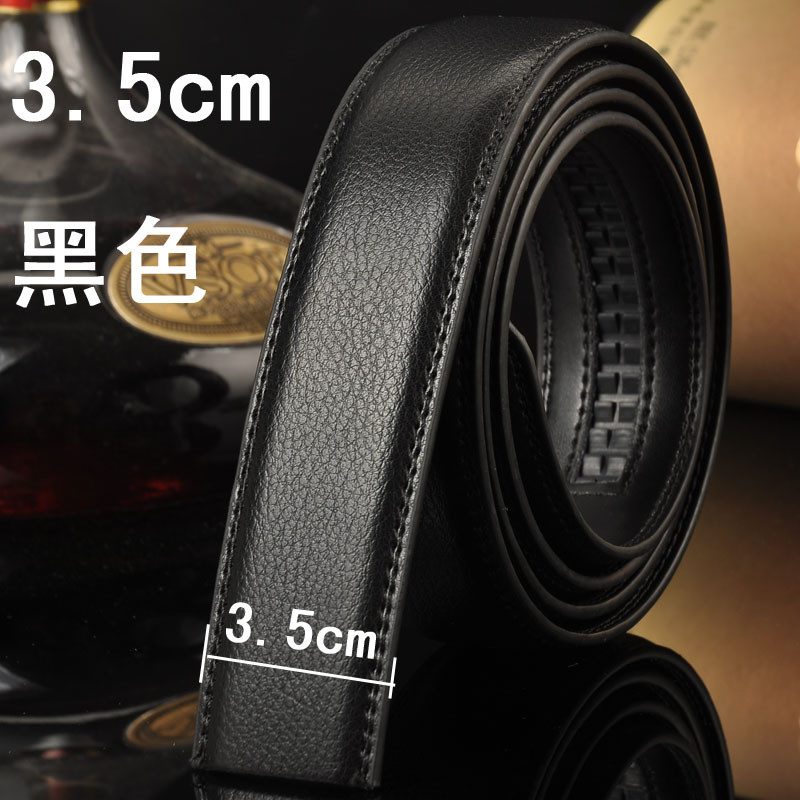 男士真皮皮带二层牛皮自动扣皮带商务休闲潮流腰带 110cm R001【黑色】