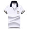 男T恤短袖有领带翻领商务T血宽松大码夏季纯色polo衫潮流_7 195/4XL 100白色