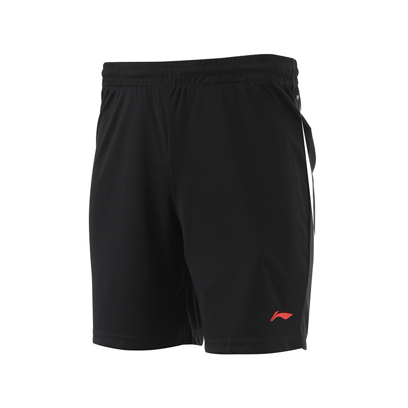 【自营】李宁男子足球系列针织宽松比赛裤运动短裤AAPM031 S AAPM031-3标准黑