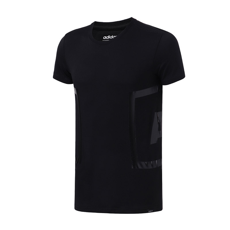 【自营】adidas阿迪达斯NEO男子休闲运动短袖T恤DN7389 S DN7389黑+白
