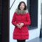 千仞岗2017秋冬新品羽绒服女中长款貉子毛领连帽修身女外套219275 170/L 88107优雅红