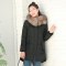 千仞岗2017秋冬新品羽绒服女中长款貉子大毛领连帽抽绳系带219220 175/XL 海藻绿503
