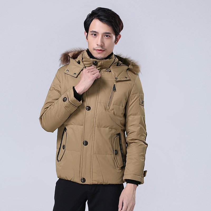 千仞岗秋冬新品男士羽绒服商务休闲秋冬外套男士反季1891 185/3XL 849卡其