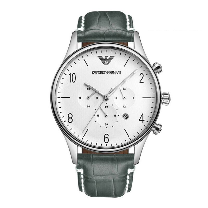阿玛尼(EMPORIO ARMANI) 手表 经典时尚男表 简约薄款皮带男士腕表 商务石英手表 AR1861 AR1862