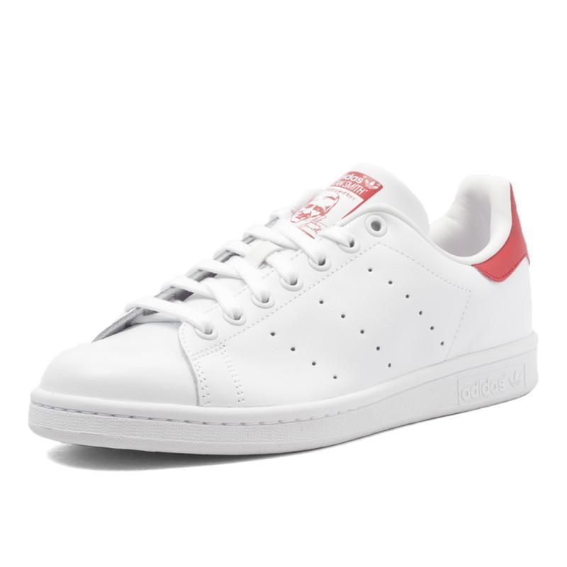 adidas阿迪三叶草2017年新款中性STANSMITH系列休闲鞋M20327_1 亮白/亮白/学院红 36码