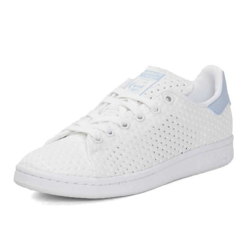 adidas阿迪三叶草2017年新款女子STANSMITH系列休闲鞋S82256_1 亮白/亮白/蓝色 39码