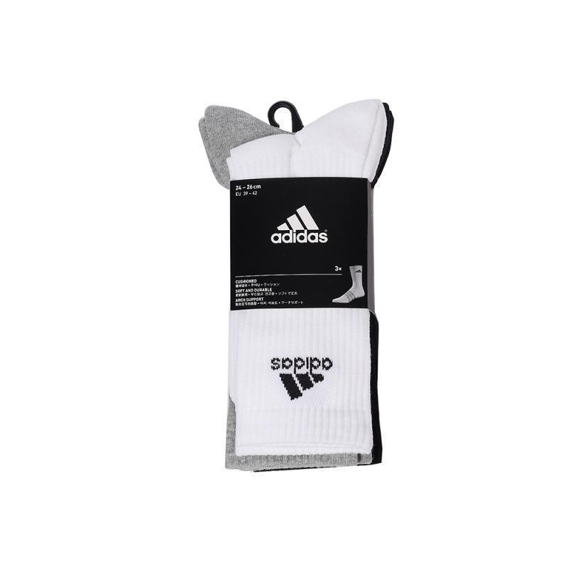 adidas阿迪达斯2017年新款中性训练系列袜子(3双)AA2299_2 黑色/白色/灰色 3942码