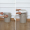 潘西垃圾桶废纸篓客厅卧室弹盖式手提压圈塑料厨房卫生间垃圾筒垃圾篓 小号卡其色
