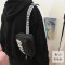 日系原宿嘻哈土酷少女蹦迪包插扣腰包斜挎女包学生胸包百搭手机包_1 黑色GK+S