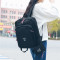 双肩包女韩版潮简约大学生高中学生电脑书包男大容量帆布旅行背包_30 蓝色