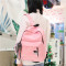 书包女韩版原宿ulzzang高中学生校园百搭帆布背包双肩包2018新款_16 黑色