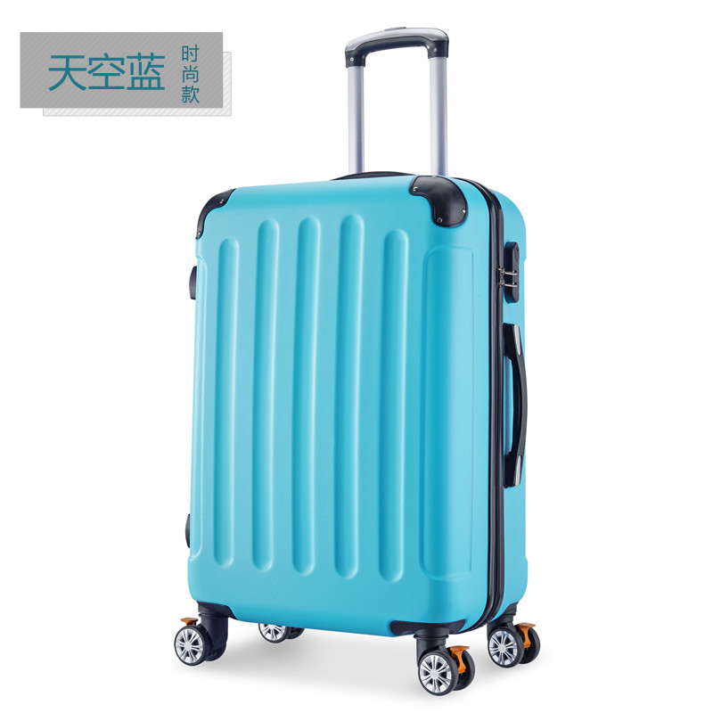 学生拉杆箱万向轮女20寸24行李箱旅行密码箱男22寸26寸登机潮箱子_7_7 26寸 蓝色包角款