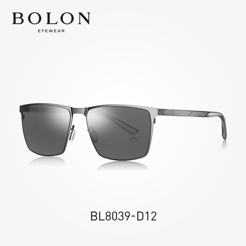 BOLON暴龙2018新款眼镜男方框金属框墨镜潮流时尚太阳镜BL8039 D12暗黑色