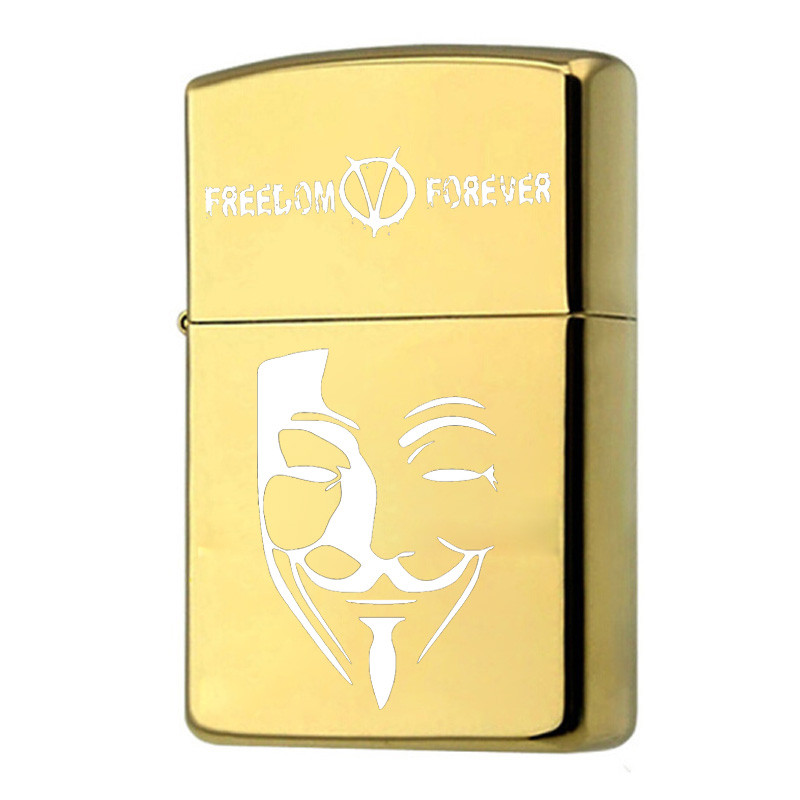 ZORRO佐罗煤油打火机个性复古砂轮打火机防风创意送礼男士 私人订制 钛金V杀