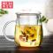 物生物(RELEA)三件套玻璃杯男女士办公室绿茶杯几何杯君子杯水杯花茶杯泡茶杯带盖加厚带过 大蘑菇500ml