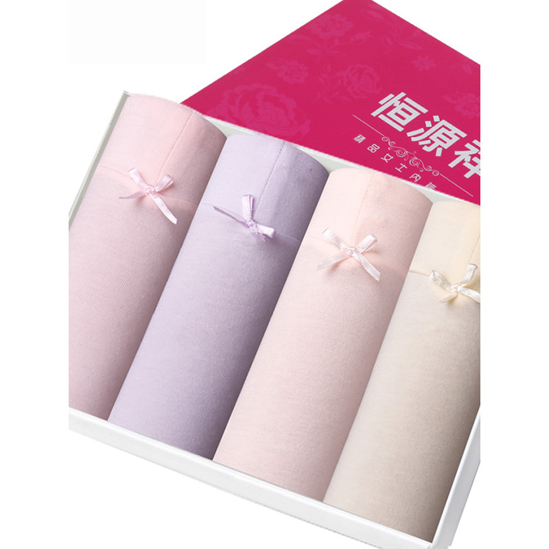 恒源祥内裤女G0207纯棉修身中腰三角内裤4条装 XL175/100 G0207