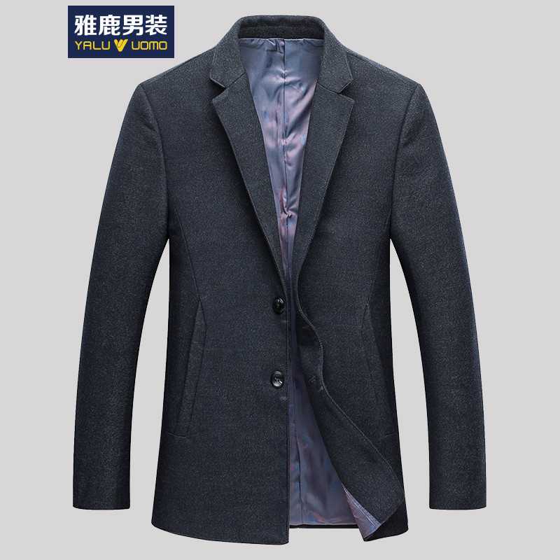 雅鹿男装西服男春秋装新款韩版修身单西商务休闲中年小西服男士外套 18212 190/3XL 灰色