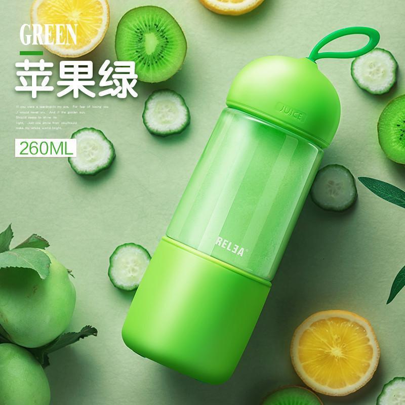物生物(RELEA)迷你便携榨汁杯260ml一键启动懒人易清洗_1_4 绿色