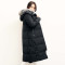 yaloo/雅鹿2018新款简约时尚大码大毛领鸭绒外套女中长款羽绒服 XXXL 黑色