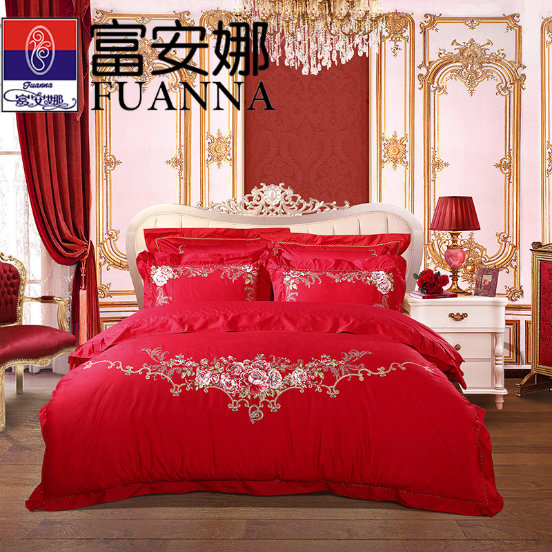 床单四件\ 永恒爱恋 1.8m床（被套为230*229cm） 红色