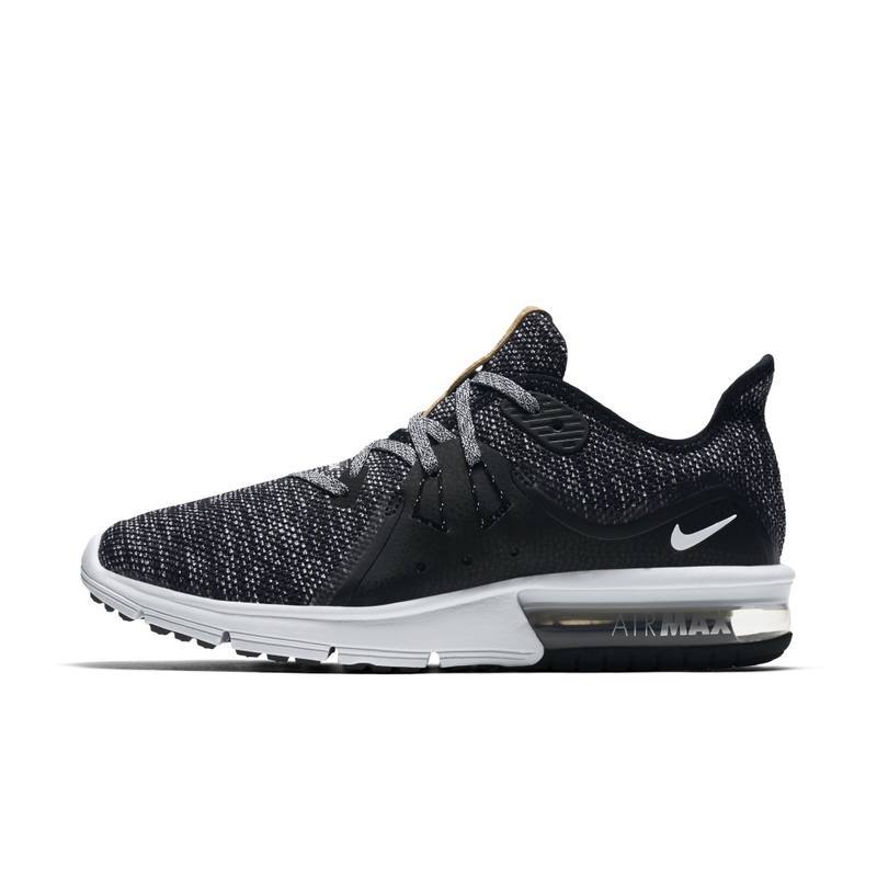 耐克NIKE2018夏季新款女子AIRMAXSEQUENT3跑步鞋-908993- 011黑/白/深灰 36.5