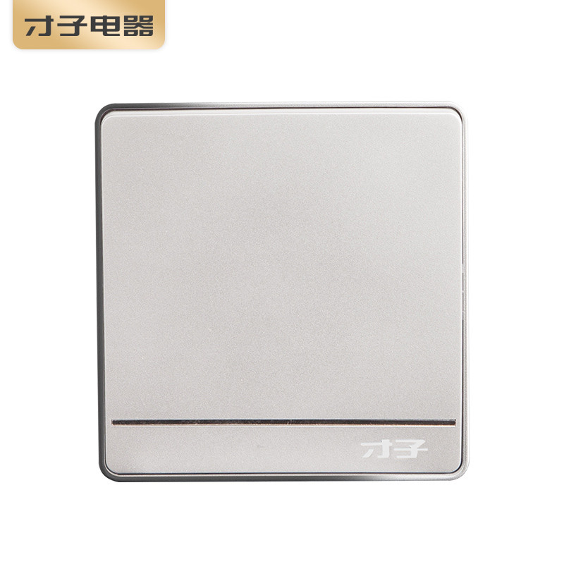 才子电器K20太空银墙壁家用电源86型暗装安全开关插座面板套餐ml-2/3 86型 一开多控开关
