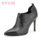 D：Fuse/迪芙斯春秋款侧拉链尖头高跟单鞋女鞋DF63112111 10黑色 39