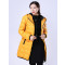 千仞岗新品羽绒服女中长款修身时尚连帽冬装外套Q-1731 黄色 155