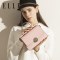 ELLE（她）2018年春夏新品女包 时尚马卡龙色百搭手提单肩斜挎包 牛皮小方包 70596 粉色
