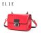 ELLE（她）2018年春夏新品女包 牛皮小方包 小怪兽牛角单肩斜挎包 70684 红色