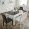 A家家具 餐桌 现代简约餐桌椅 钢化玻璃餐桌折叠伸缩圆餐桌椅组合 黑白拼色 B款一桌四椅(四黑）