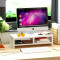 电脑显示器办公 台式桌面增高架子底座支架桌上键盘收纳垫高置物架 桌面小书架白枫色