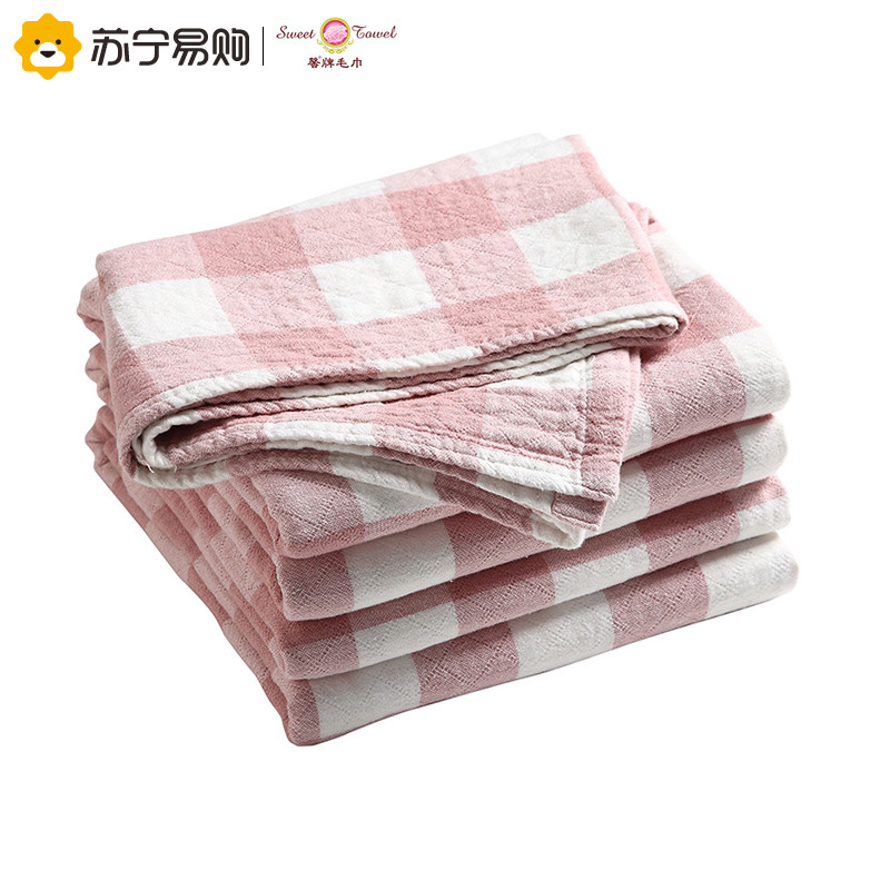 馨牌 家纺 A类安全标准纯棉多功能可水洗毛巾被 200*230cm 200*230cm 粉色